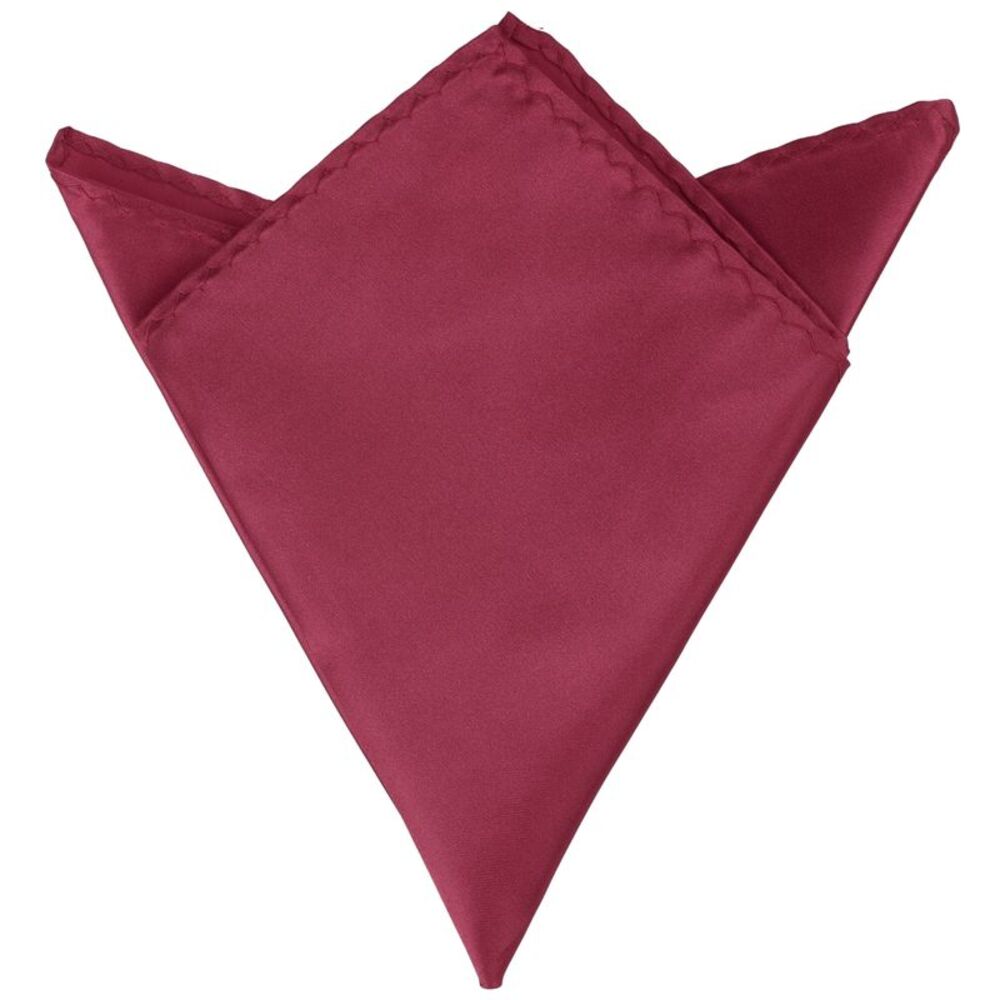 Foldable Handkerchiefs Satin Shiny Solid Color Pocket Square Dark Red